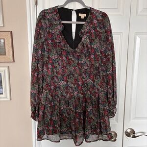 Vici Multicolor Floral Long Sleeve Dress